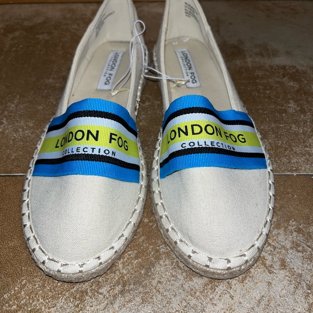 London Fog beige flats espadrilles size 6.5 NWOT - Picture 4 of 8